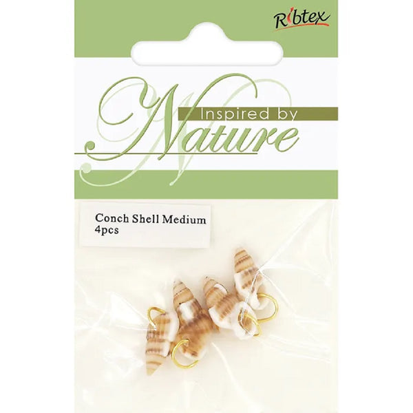 Medium Conch Shell with Ring Charm Beads